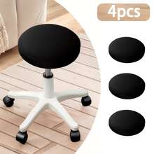 1/4/6件装圆形吧台凳套，防水弹力可拆卸坐垫套 - 彩色 - 查看 32