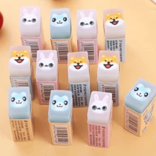 6pcs Abstract Animal Erasers, Cute Desktop Companions, Ideal For Cleaning And Erasing, Perfect Student Rewards - Multicolor - View 3
