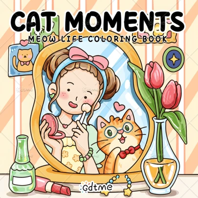 CAT MOMENTS Coloring Book For Adults Featuring Cute Cozy Daily Activities For Relaxation (Cozy Spaces Coloring) Cute Drawing Book Perfect Painting Gift For Party And Birthday And Other Holidays. Painting And Study Supplies, 24 Page ,Colouring Book,Books