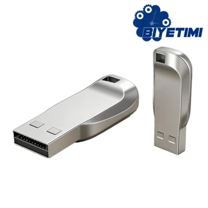 BIYETIMI محرك أقراص فلاش USB 2.0 معدني سعة 128 جيجابايت/64 جيجابايت/32 جيجابايت، متوافق مع جميع أجهزة USB
