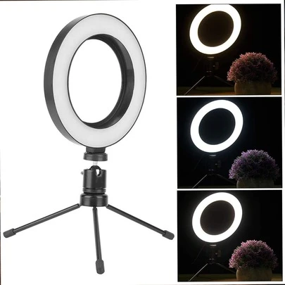 Bộ chân đế tripod để bàn bằng kim loại với kẹp điện thoại có thể điều chỉnh và đầu bi xoay 360°, thích hợp cho phát trực tiếp, quay video và các khóa học trực tuyến.