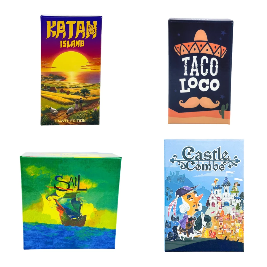 KATAN&Taco Loco&SAIL&Castle 组合 | 快速策略卡牌游戏 | 25 分钟游戏 | 2-6 名玩家 | 非常适合游戏之夜、社交聚会和生日派对。 - 彩色 - 查看 1
