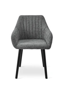 Modern Vertical-Stripe Upholstered Dining Chairs With Armrests And Solid Wood Legs For Dining Room, Kitchen, Living Room - Set Of 2 / Set Of 4 / Set Of 6--Grey Green-Chenille - Grey Green - View 3