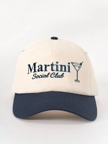 Mũ lưỡi trai điều chỉnh được, thêu hình ly Martini phối màu, kiểu dáng thường ngày, thích hợp cho du lịch mùa xuân/thu, bảo vệ da khỏi ánh nắng mặt trời đa năng, phong cách Y2K dành cho giới trẻ. - mũ bóng chày - Xem 30