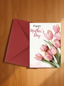 2 tấm thiệp chúc mừng Ngày của Mẹ kèm phong bì, thiết kế hoa lá sáng tạo và lời nhắn nhủ đầy trân trọng: "Người phụ nữ xinh đẹp nhất, tình yêu không bao giờ đến muộn. Hoa tulip hồng" "Lời tỏ tình lãng mạn nhân Ngày của Mẹ, dịu dàng và thanh lịch; Hoa ly" - D - Xem 4