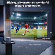 Anti-Light Thick HD Projector Screen 16:9 No-Hole Wall Home Projection Screen 60/72/84/92/100/110/120/133 Inch - 查看 4