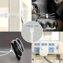 100pcs Nylon Cable Ties, Black & White Self-Locking Plastic Zip Ties, High Strength Fastening Straps - 100pcs - View 8