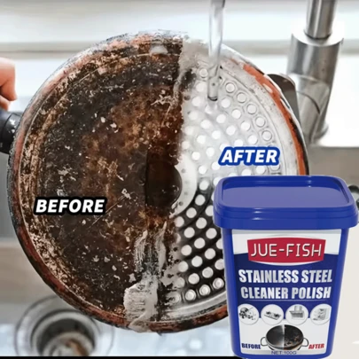 Strong Cleaning Paste For - A Solution For Removing Black Stains From The Bottoms Of Pots And Pans,Quickly Removes Stubborn Scorch Marks And Oil,Able For Stoves, Range Hoods,Oven, Pots And Sinks, Restore Luster,Multi-Purpose Metal Polish