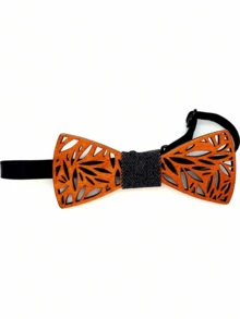 1件时尚创意木质镂空领带 - 适合日常搭配和婚礼场合 - 彩色 - 查看 10