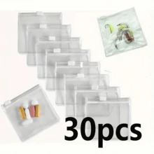 Bộ 5/10/30 túi đựng trang sức dạng cuộn, túi đựng trang sức tái sử dụng, túi đựng thuốc di động tự niêm phong có khóa kéo, thích hợp cho du lịch và sử dụng hàng ngày khi đi học. - Nhiều màu - Xem 14
