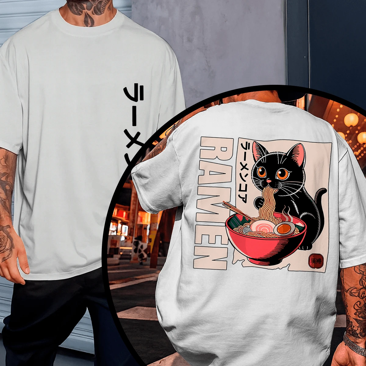 Camiseta P ao G5 Com Plus size Estampada Over Confortável Aproveite Ramen - Branco - Visão 1