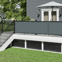 1 Tấm bạt che nắng hàng rào chống thấm nước, thiết kế cạnh thẳng | Khoen đục sẵn chống gỉ cách nhau 50cm, chất liệu polyester | Chắn 98% tia UV, dùng cho ban công/sân hiên/sân thượng/sân vườn/gian hàng | Tặng kèm dây buộc cáp và dây thừng nylon. - Nhiều màu - Xem 10