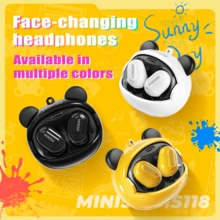 MINISO MS118 智慧翻譯耳機 | 無線 6.0 耳機 | 支援 134 種語言 AI 即時翻譯，軟體終身免費 | 40 小時超長續航，遊戲/音樂雙模式 | Type-C 快充 - 查看 3