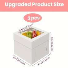 10pcs Cake Boxes, High Cake Boxes With Window, White Bakery Boxes, Large Baking Boxes, Square Cardboard Cake Boxes For Multi-Tier Cakes, Pies, Pastries, Cake Decorating Supplies - Random Color - View 12