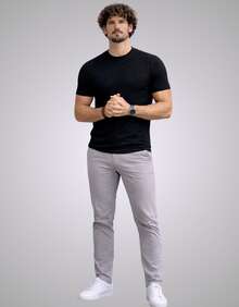 Premium Textured T-Shirt, Men's Casual Textured Knit Shirt - màu đen - Xem 6