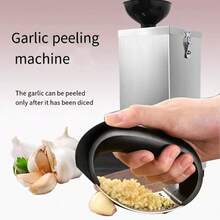1pc Manual Garlic Press, Durable And Easy To Clean Kitchen Tool, Quickly And Effectively Presses Garlic, Convenient And Hygienic - Black - View 2