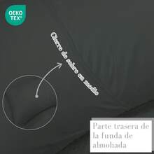 Juego de colcha boutí lisa, disponible en sets de 2 o 3 piezas con funda(s) de almohada incluida(s). Disponible en 5 colores lisos y en medidas para camas de 90, 105, 135, 150 y 180 cm. - Gris Oscuro - Ver 8