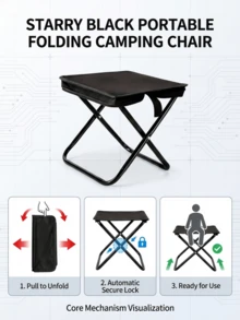 Simple And Versatile Outdoor Portable Folding Stool, Mini Backless Folding Bench, Made Of Thickened And Durable Oxford Cloth And High-Strength Carbon Steel Frame. Ultra-Lightweight And Portable, Opens And Closes In One Second, Easy To Store. - Multicolor - View 8