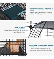 Jaula Plegable Para Perros Y Gatos Mascotas Corral Gatos Diy - Negro - Ver 4