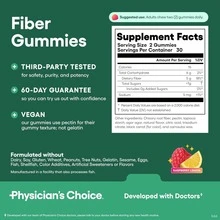 Physician's Choice Fiber Gummies For Adults | No Sugar Added Vegan Prebiotic Chicory Root Fiber | Supports Digestive Health, Bowel Regularity & Gut Microbiome Balance | Raspberry Lemon Flavor Daily Gummy Supplement | For Men & Women | 60 Count - 預設 - 查看 7