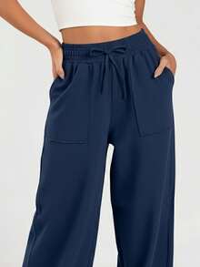 Women's Sweatpants - Màu xanh hải quân - Xem 4