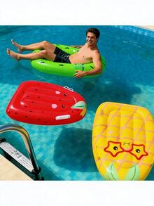 1pc Fruit Floating Mat - Strawberry, Pineapple, Kiwi Design, Easy To Float On Water, Suitable For Beach/Party, Beach Essentials, Pool Float - Multicolor - View 3