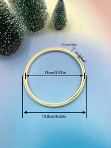 One-Piece Bamboo Round Embroidery Hoop With Adjustable Silver Screw Head. Natural Smooth Bamboo Embroidery Hoop Frame. Adjustable Tightness For Cross-Stitch. Suitable For Hand Embroidery, Home Decor, Holiday DIY Projects, And Everyday Craft Projects. - 1 Bamboo Frame - View 9