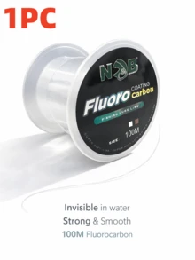 100米耐用透明碳氟化合物钓鱼线，结实顺滑 - 無色 - 查看 1