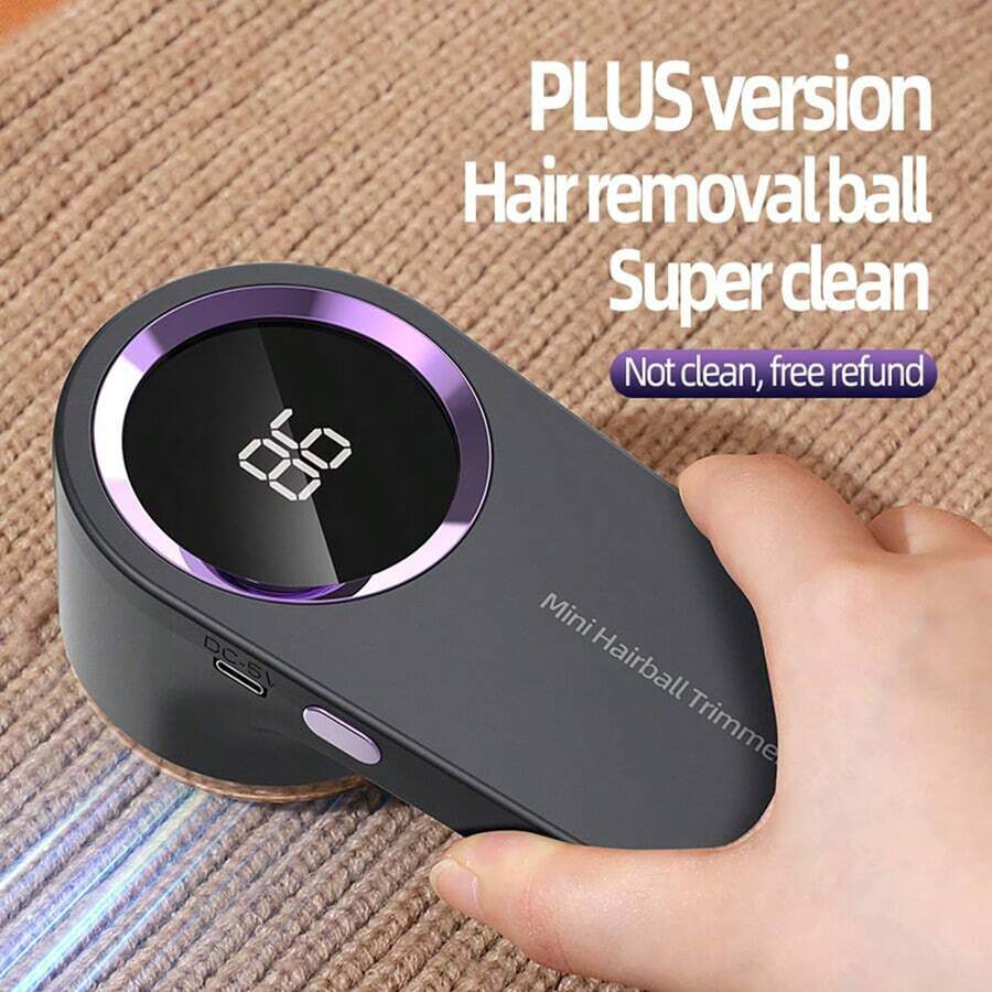 Fabric Shaver, Electric Lint Remover, USB Rechargeable Sweater Shaver, Power Lint Shaver, LED Display, Fuzz Remover, Pilling Remover, Portable Hairball Trimmer For Clothes, Bedding, Furniture, Carpet, Sofa, Cleaning Supplies, Cleaning Gadgets