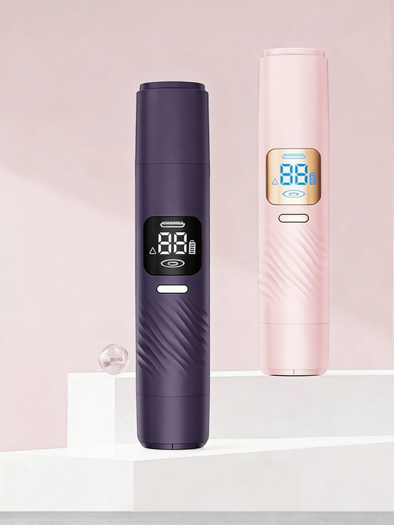 HYUNDAI 二合一女士电动剃毛器，双头比基尼修剪器，IPX7级防水，干湿两用，适用于比基尼线、腋下、腿部、手臂和面部脱毛。 - 粉色 - 查看 1