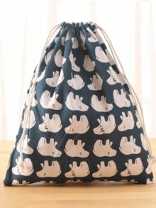 New Linen Drawstring Storage Bag, Clothes Organizer Bag, Travel Luggage Shoe Pouch, Miscellaneous Underwear Bag - View 7