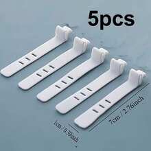 5/10个装硅胶扎带，防丢/耳机/充电器线缆整理器，适用于Lightning/Type-C/电子阅读器，桌面线缆管理 - 白色 - 查看 11