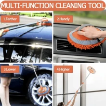 Bộ chổi và cây lau nhà 2 trong 1 dùng để vệ sinh xe hơi - Bọt biển sợi nhỏ mềm mại, cán dài, thích hợp để vệ sinh ô tô, xe tải, SUV, xe nhà di động, xe kéo và thuyền - Không gây hư hại hoặc trầy xước sơn. - Bàn chải vệ sinh + khăn lau - Xem 8