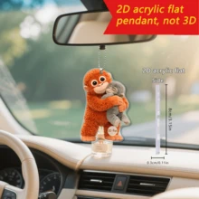 1 pieza Colgante de mono acrílico plano y creativo, con un diseño de "abrazo" cálido y conmovedor, ideal como adorno para el espejo retrovisor del coche o accesorio de llavero para bolso - Multicolor - Ver 7