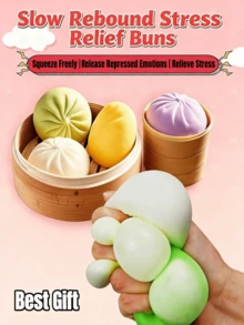 1/3/5 件装 软萌减压玩具，适合青少年和成人，超软萌饺子玩具，感官刺激，缓解压力，生日、复活节篮子填充物和派对礼物 - 彩色 - 查看 3