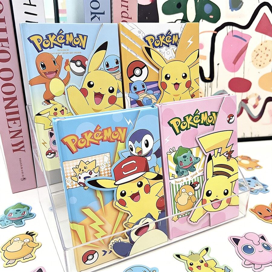 Bộ văn phòng phẩm Pokemon, sổ tay bìa cứng in hình nhân vật dễ thương kèm bút và tẩy, đồ dùng học tập Kawaii dành cho trẻ em, học sinh và người hâm mộ. - Nhiều màu - Xem 1