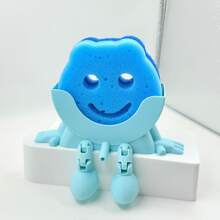 1个可爱趣味沥水海绵架，带沥水孔和支腿 | 2026新款创意3D打印洗碗海绵收纳架，厨房水槽台面整理架，清洁工具塑料支架 - 多色 - 查看 2