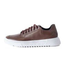 Men's Lace-Up Sneakers, Modern Casual Style, High Sole, Comfortable, Soft Lined Insole - 咖啡棕 - 查看 2