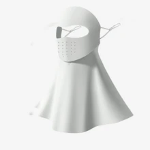 1个全脸防晒面罩，带饮水孔的防紫外线驾驶/骑行面罩，冰丝面罩，遮阳面纱 - A - 查看 10