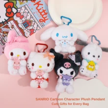 SANRIO Offizielle Plüsch-Schlüsselanhänger. 13 cm / 5,12 Zoll. Weiches, cartoon-artiges Plüsch-Spielzeug-Schlüsselanhänger, perfekt für Kinder und Fans - ideal zum Spielen, zur Raumdekoration, zur Präsentation und als süßes Taschen- und Buchzubehör. Das perfekte Geschenk zu Geburtstagen, Valentinstag, Ostern, Halloween, Thanksgiving, Weihnachten und Neujahr. - Verschiedenfarbig - Übersicht 5