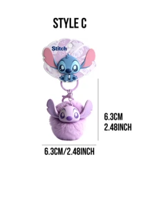 Disney "Lilo & Stitch" Series Plush Pendant Keychain, Cartoon Character Design With Printed Details, Cute Alien Plush Decor Hanging Accessory For Bags, Backpacks Or Keys, Fun Collectible Decoration, Showcasing The Beloved Disney Character Stitch, Suitable As A Meaningful Gift For Friends, Disney Fans, Birthdays, Holidays And Special Occasions - Multicolor - View 14