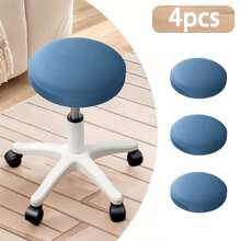 1/4/6件装圆形吧台凳套，防水弹力可拆卸坐垫套 - 彩色 - 查看 17