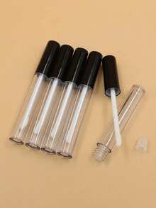 1/5 Pcs 10ml Premium Black Empty Lip Gloss Tubes With Wand, Leakproof Refillable Reusable Mini Cosmetic Dispenser Bottles For Lip Glaze Lip Balm Concealer Cuticle Oil Eyelash Growth Serum, Portable Travel Makeup Essentials For Girls Women DIY Lip Samples Beauty Gift For Makeup Lovers Home Salon Daily Use - Clear - View 7
