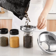 3pcs Funnel Set, Suitable For Wide Mouth And Standard Mason Jars, Wide Mouth Funnel For Canning, Metal Small And Large Funnel With Strainer Combo, Kitchen Funnel, Kitchen Supplies - Multicolor - View 5