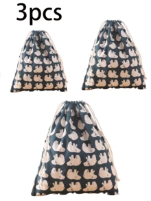 New Linen Drawstring Storage Bag, Clothes Organizer Bag, Travel Luggage Shoe Pouch, Miscellaneous Underwear Bag - View 12