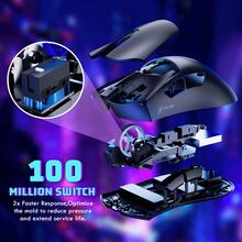 ATTACK SHARK V3 超轻无线游戏鼠标，PAW3311 传感器，500mAh 电池，重量 62g，25KDPI，支持 2.4G/蓝牙/USB-C 连接，可充电无线鼠标，带 5 个可编程按键，适用于笔记本电脑和 PC。 - 查看 9