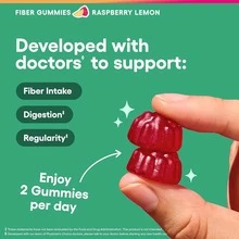 Physician's Choice Fiber Gummies For Adults | No Sugar Added Vegan Prebiotic Chicory Root Fiber | Supports Digestive Health, Bowel Regularity & Gut Microbiome Balance | Raspberry Lemon Flavor Daily Gummy Supplement | For Men & Women | 60 Count - 預設 - 查看 3