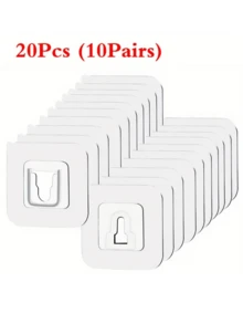 10pcs Durable Transparent Adhesive Wall Hooks, Easy Install Suction Cup Hooks, Suitable For Kitchen And Bathroom Organization, Multi-Purpose Hooks - Multicolor - View 6
