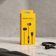 Realme Type-C Buds 3 有线入耳式耳机，兼容 Realme、 Edge 50 Fusion、Vivo V30e、 CE Nord 4、iQOO Neo 7、 等手机（黑色） - 黑色 - 查看 2