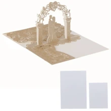 1 bộ thiệp mời cưới hình trái tim 3D dạng pop-up, cắt laser, gấp ba, dành cho cô dâu và chú rể, thích hợp cho đám cưới, kỷ niệm ngày cưới, tiệc tùng, gồm 1 bìa ngoài và 2 thiệp trắng bên trong. - 1 bộ - Xem 16